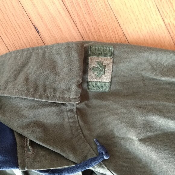 Vintage Army Shirt Jacket Hoodie Shacket OOAK Olive Green Blue Size Small - Picture 10 of 10